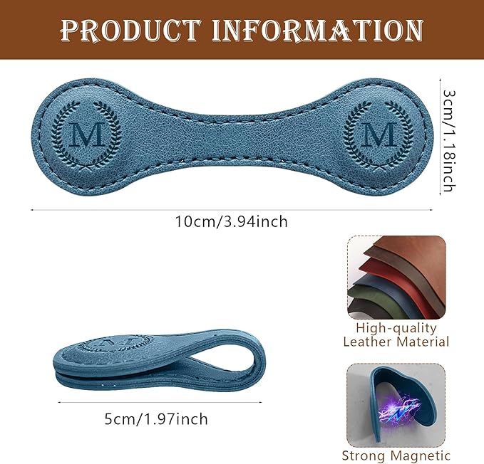 Handmade Personalized Leather Magnetic Bookmark - Custom Initial Letter Design with 26 Alphabet Choices - Durable Bookmark for Readers, Book Lovers, Women & Kids