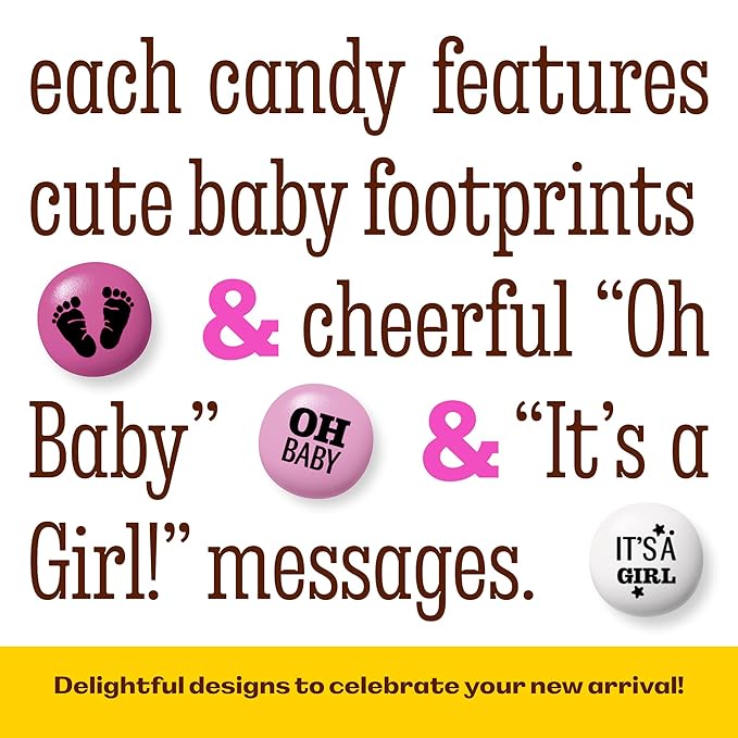 M&M'S World It's A Girl Milk Chocolate Candy 2lb Bag with Pink and White M&M'S for Baby Girl Showers Gender Reveal Parties and Baby Celebration Favors