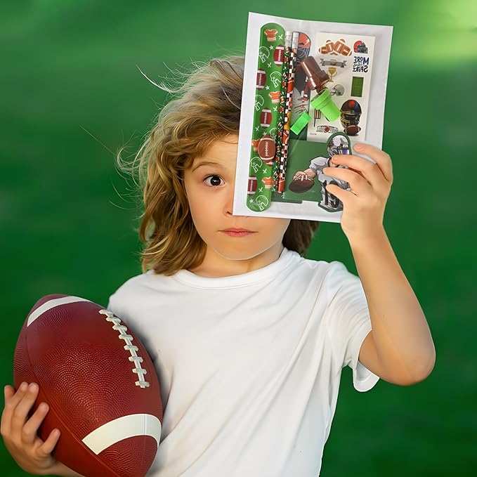 216Pcs Football Gifts Match Rewards Football Theme Birthday Supplies Team Gift Goodie Bags Stuffer Pencils Rulers Classroom Rewards Office Supplies（football）