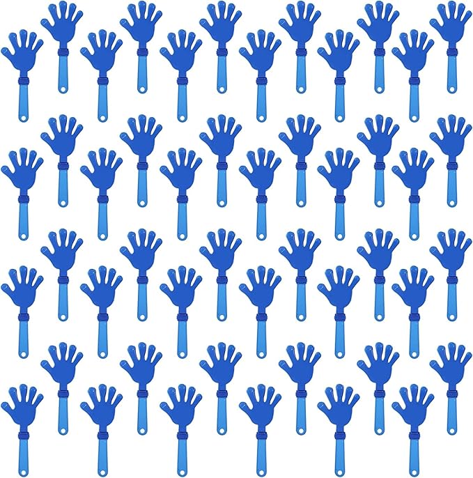 100 Pcs Royal Blue Hand Clappers 7.5 Inch Clappers Noisemakers Noise Makers Party Favors Plastic Clapper Sporting Events Cheers Ball Dance Basketball Football Noisemakers （Royal Blue）