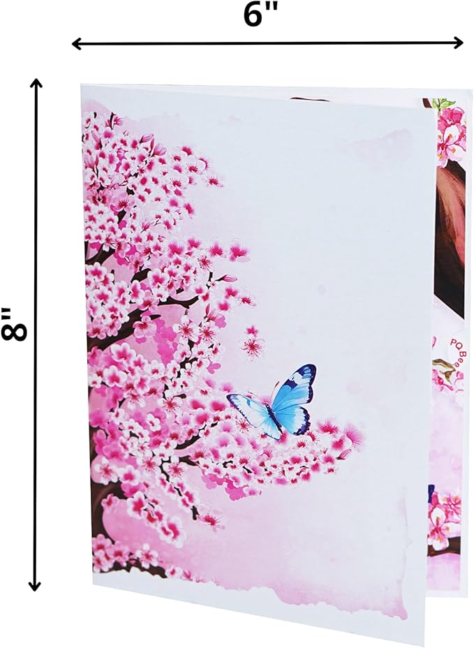 Cherry Blossom 3D Birthday Cards for Women, Pop Up Mothers Day Card, 3D Anniversary, Valentines Day, Pop Up Gifts for Her, Him, Wife, Husband, Sister (Butterflies Cherry Blossom)