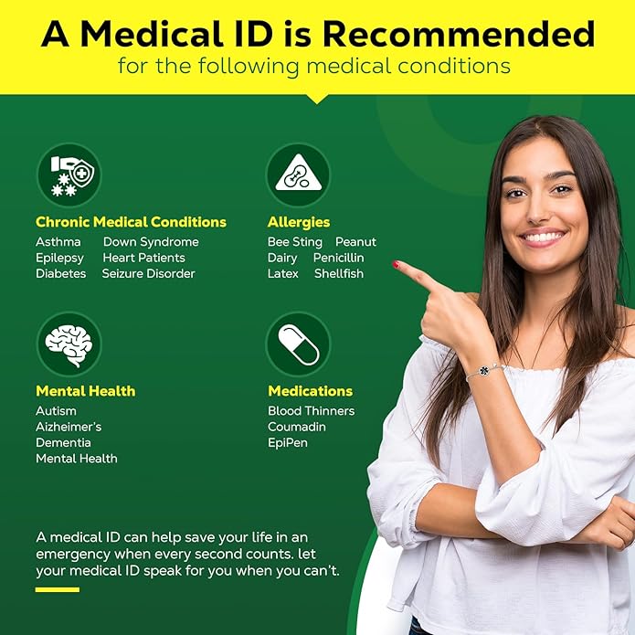 Upgraded Medical Bracelets Men Women with QR Code Medical Alert ID Bracelets - Titanium Steel Wristband Fits Wrists Up 8''-10'' - More Space Custom Emergency Med ID Info