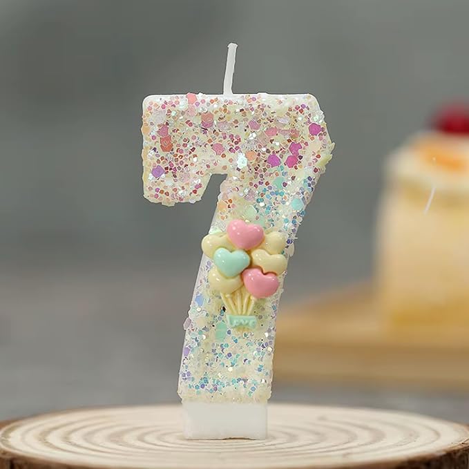 by Tugba Aydan -7 Number Birthday Candles – 24 Piece Cake Decoration Kit with Number Candle – Party Supplies for Kids Seventh Birthday Celebration