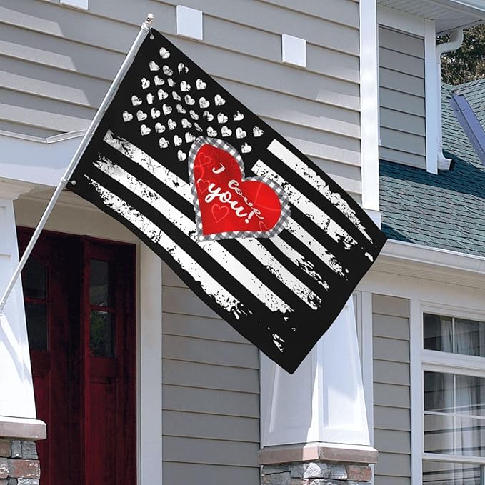 I Love You Flag 3x5 Ft Outdoor Indoor Heart Flag With Grommet Garden Yard Banner Decorative Sign