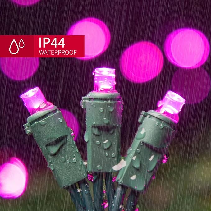 LAMPHOME 100 Count Pink Valentine Light String - 21.6FT LED String Lights, Mini LED Lights for Indoor/Outdoor Valentines Day Home Holiday Party Wedding Independence Day Decoration
