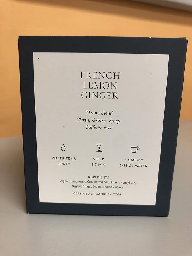 Art of Tea | French Lemon Ginger | 12 Count Eco Friendly Premium Quality Pyramid Tea Bags Sampler Box |Naturally Decaffeinated