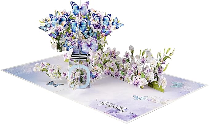 Butterflies Bottle Pop Up Sympathy Cards with Envelopes, Sorry for Your Loss Card, Religious Pop Up Sympathy for Loss of Loved one, Mother, Father, Husband (Butterflies Bottle)