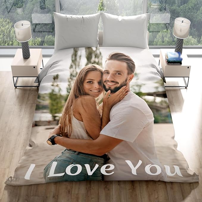 Custom Blankets with Photo, Personalized Blanket Using My Own Photo, Customized Blankets with Picture, Personalized Gifts for Women Men Baby Child