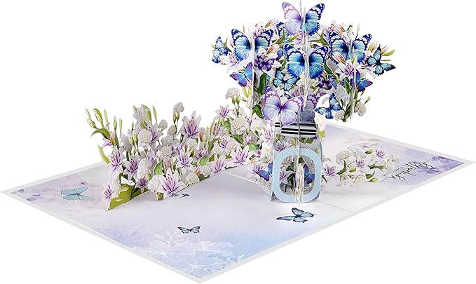 Butterflies Bottle Pop Up Sympathy Cards with Envelopes, Sorry for Your Loss Card, Religious Pop Up Sympathy for Loss of Loved one, Mother, Father, Husband (Butterflies Bottle)