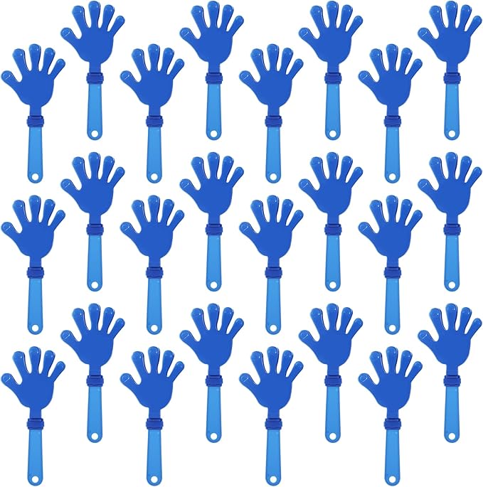 24 Pcs Royal Blue Hand Clappers 7.5 Inch Clappers Noisemakers Noise Makers Party Favors Plastic Clapper Sporting Events Cheers Ball Dance Basketball Football Noisemakers （Royal Blue）