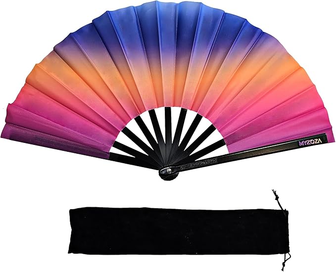 Large Hand Foldable Fan Clack Popping Rave Festival Line Dancing Boots on the Ground Mardi Gras Valentines (ombres)