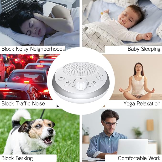 Loud Pink Noise Machine Sleep Machine Nostop 30 Soothing Sounds for Baby Kids Adults Sleep Pinknoise Machine 36-Level Vol Auto-Off Timer Memory Function for Home Travel Office