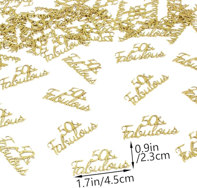 Happy Birthday Party Table Confetti Glitter Gold 50 and Fabulous Table Scatter Decorations for 50 Years Old Birthday/Wedding Anniversary Party Favor Decor Supplies 100PCS