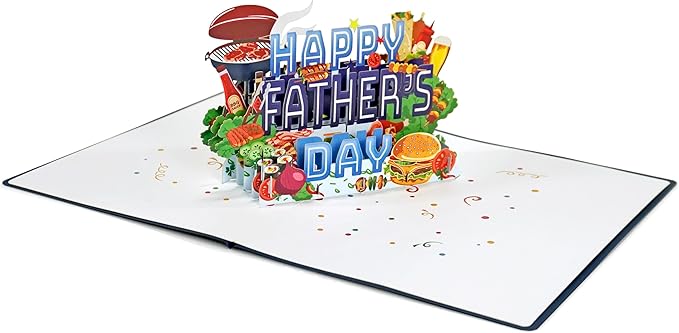 CUTPOPUP Fathers Day Card Pop Up, First Father's Day for Dad, Father in Law, Stepdad, Grandpa, Husband, Son (Happy Father's Day BBQ)