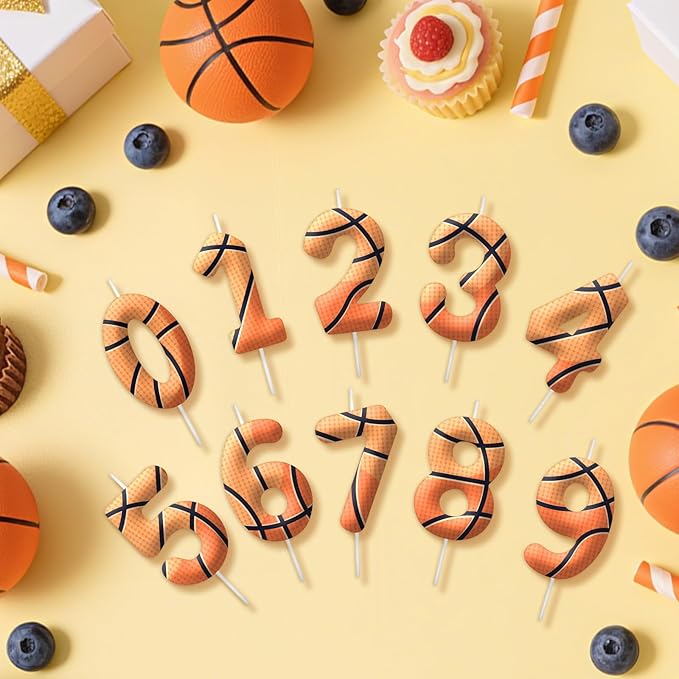 Basketball Number 18 Birthday Candles, Basketball Themed Cake Topper for Boys Girls, Cake Decorations for Birthdays, Sports Theme Party Supplies, Candles for Party Decorations