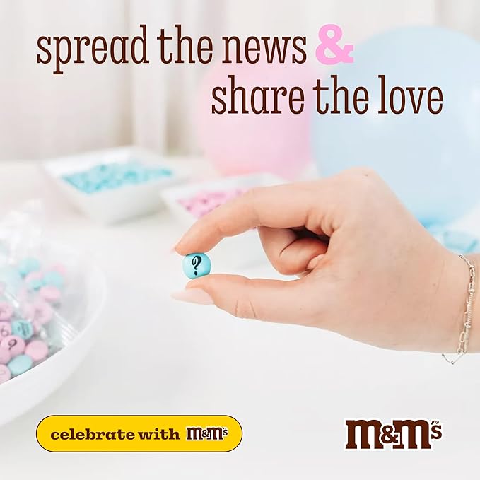 M&M'S World Gender Reveal Favors Milk Chocolate Candy .75oz 20 Pack Bag with Light Blue and Pink M&M'S for Baby Showers Gender Reveal Events and Party Giveaways