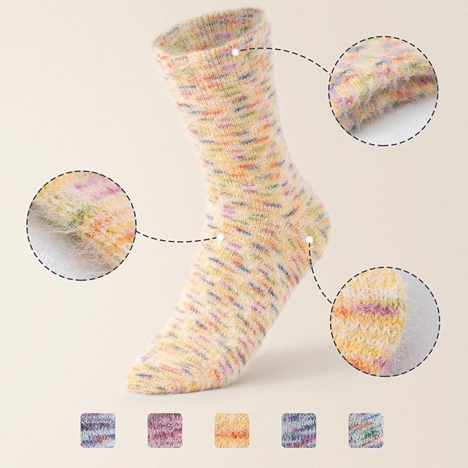 SISOSOCK Fuzzy Cozy Warm Socks for Women-Winter Home Thick Wool Soft Sleeping Socks-Perfect Gifts for Women