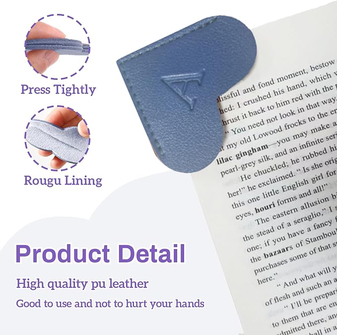MOTEERLLU Personalized Leather Heart Bookmark with Initials, Cute Custom Corner Bookmarks for Reading Women, Men, Kids, Teachers, Book Lovers Gifts(Blue Y)