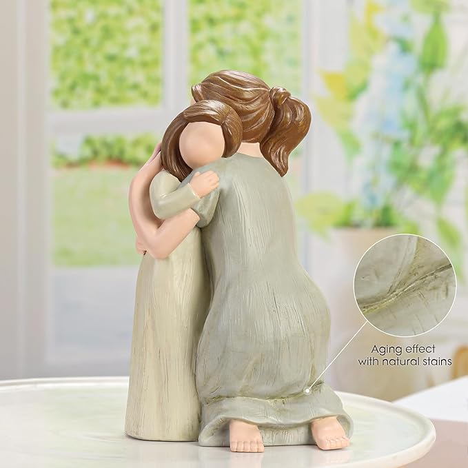 Mother and Daughter Figurine Sculpture, Sculpted Hand-Painted Figure Love My Daughter Gift for Mother’s Day Anniversary Birthday