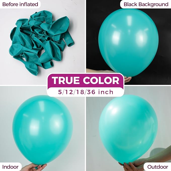 Bezente Teal Balloons 18 Inch - 30 Pack Large Thick Teal Balloons Big Round Turquoise Latex Balloon for Wedding Bridal Shower Birthday Party Backdrop Decorations