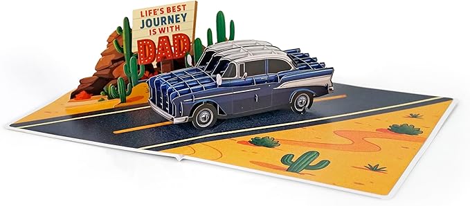 CUTPOPUP Birthday Card Pop Up, 3D Birthday Greeting, Father's Day Card for Men, Grandpa, Dad, Godfather, Husband, Son (Classic Car)