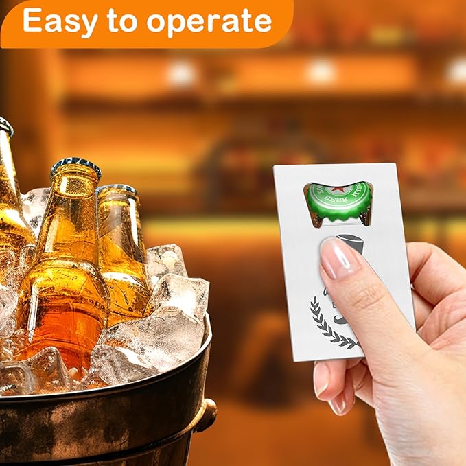 5PCSPersonalized Bottle Openers Credit Card Size, Groomsmen Best Man Gifts for Wedding Bachelor Party, Stainless Steel Beer Bottle Opener