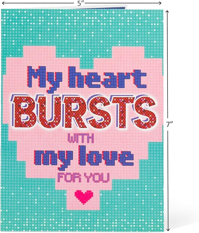 Love Robot Valentines Day Pop Up Card, For Love, Birthday, All Occasion, Just Because, Gifts for Wife, Husband, Lovers, Boyfriend, Him, Her, Crush, 5x7 - Includes Envelope And Message Note
