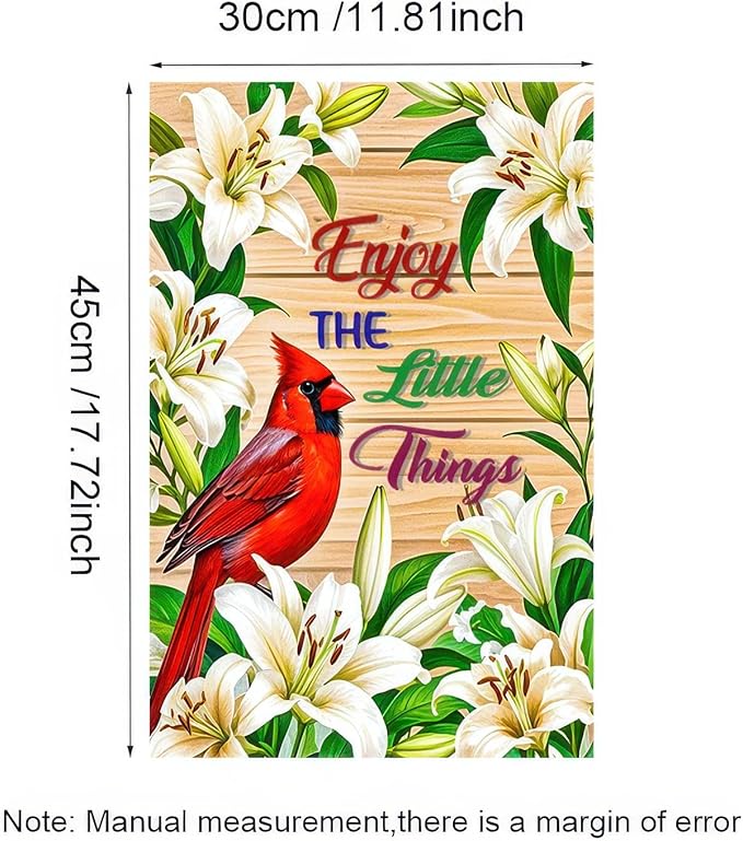 BlissYard Spring Garden Flag 12x18 Inch Double Sided Cardinal Bird Lily Small Flags For Outside Outdoor Decor Yard Farmhouse Holiday Spring Summer Seasonal Decorations Yard Flags