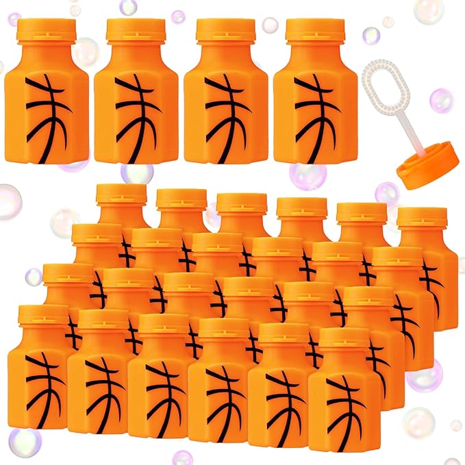 24 Pack Bulk Basketball Bubble Wands Basketball Party Favors Sports Ball Theme Birthday Party Supplies Goodie Bag Stuffers Supplies Decorations