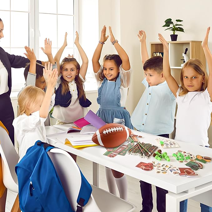 216Pcs Football Gifts Match Rewards Football Theme Birthday Supplies Team Gift Goodie Bags Stuffer Pencils Rulers Classroom Rewards Office Supplies（football）