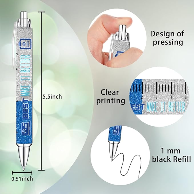 Idealmuzik 8 Nurse Ballpoint Pens,Gift for Nurse Week, Lovely Cartoon Cute Retractable Nursing Funny Ink for Medical Assistants Students Workers Office Appreciation Gifts