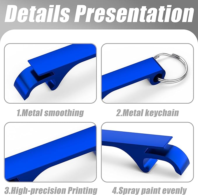 30 Pcs Personalized Bottle Opener Keychain, Engrave Your Own Logo Text Custom Aluminum Beer Bottle Opener Can Opener for Wedding Favors, Bar, Graduation, Birthday Party, Anniversaries (30 Pcs)