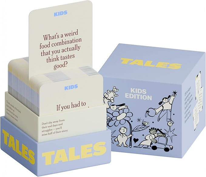TALES Conversation Cards, Kids Edition 150 Count, Fun Family Games for Kids, Perfect for Dinners, Road Trips, Classrooms & Game Nights, Gifts & Gatherings, Conversation Starters to Spark Creativity
