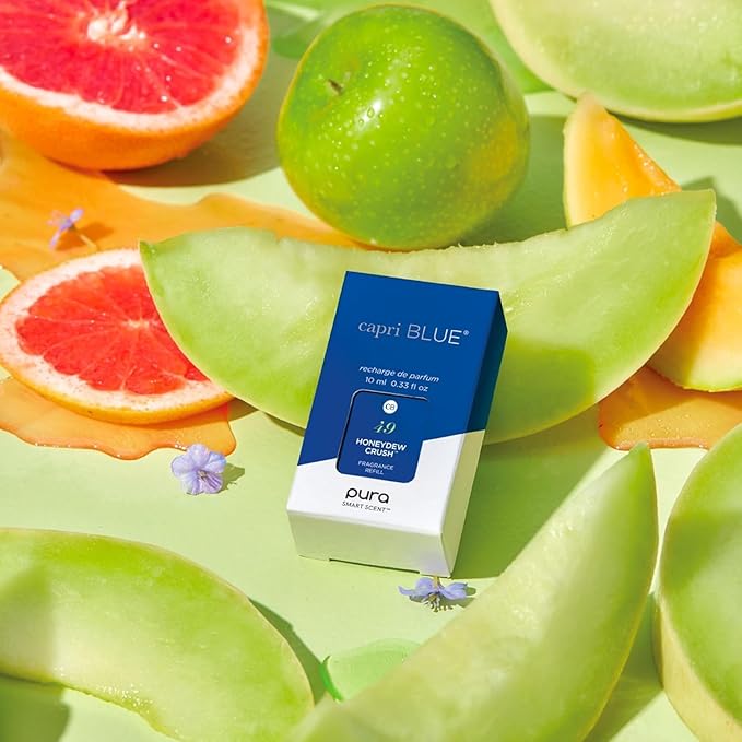 Capri Blue Pura Smart Home Plug-in Diffuser Refills – Includes 2 Capri Blue Pura Refills for Plug in Diffusers for Home - Long Lasting Luxury Scents - Honeydew Crush (Pack of 2)