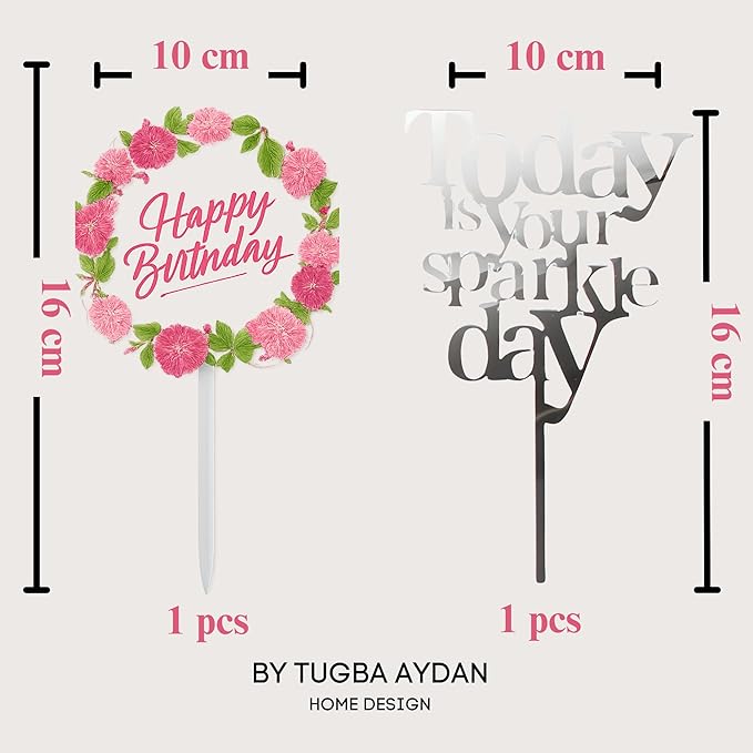 by Tugba Aydan - 6 Number Birthday Candles – 24 Piece Cake Decoration Kit with Number Candle – Party Supplies for Kids Sixth Birthday Celebration