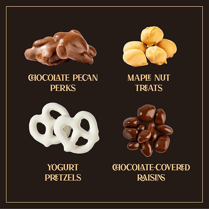 2-Pack Snackberry Gourmet Chocolate Gift Platter – Assorted Treats with Chocolate Pecan, Maple Nuts, Yogurt Pretzels & Chocolate Raisins – Perfect Holiday, Birthday & Corporate Gift Box
