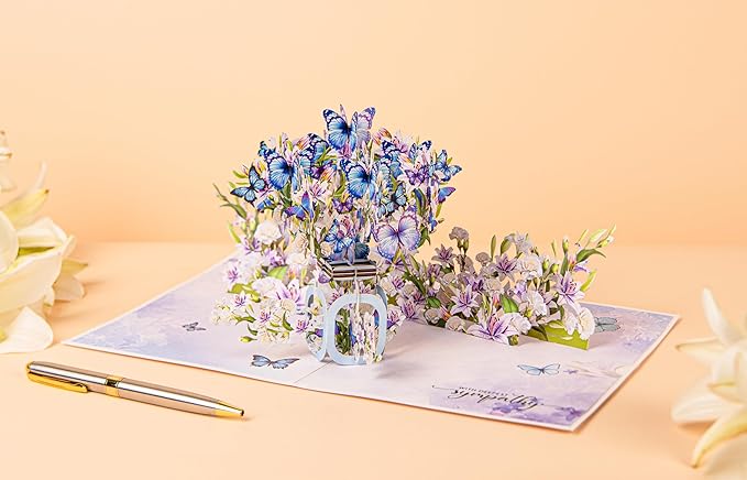 Butterflies Bottle Pop Up Sympathy Cards with Envelopes, Sorry for Your Loss Card, Religious Pop Up Sympathy for Loss of Loved one, Mother, Father, Husband (Butterflies Bottle)