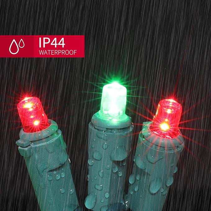 LAMPHOME 100 Count Red and Green - String Lights - 21.6FT LED Christmas Lights, Mini led Lights for Indoor Outdoor Home Holiday Party Wedding Independence Day Decoration