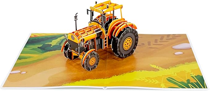 CUTPOPUP Birthday Card for Men, Fathers Day Card Pop Up, Father's Day, Birthday 3D Greeting Card for Husband, Son, Dad, Grandpa (Tractor)