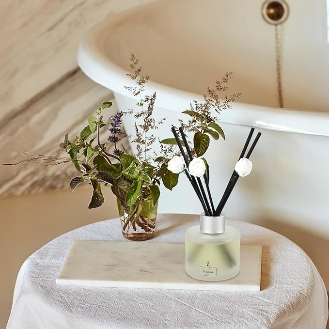Brakula 2 Pack Reed Diffuser Set, Bamboo Scented, Home Fragrance with 14 Sticks Bathroom Decor, Reed diffusers for Home 6.76 fl oz (Bamboo)