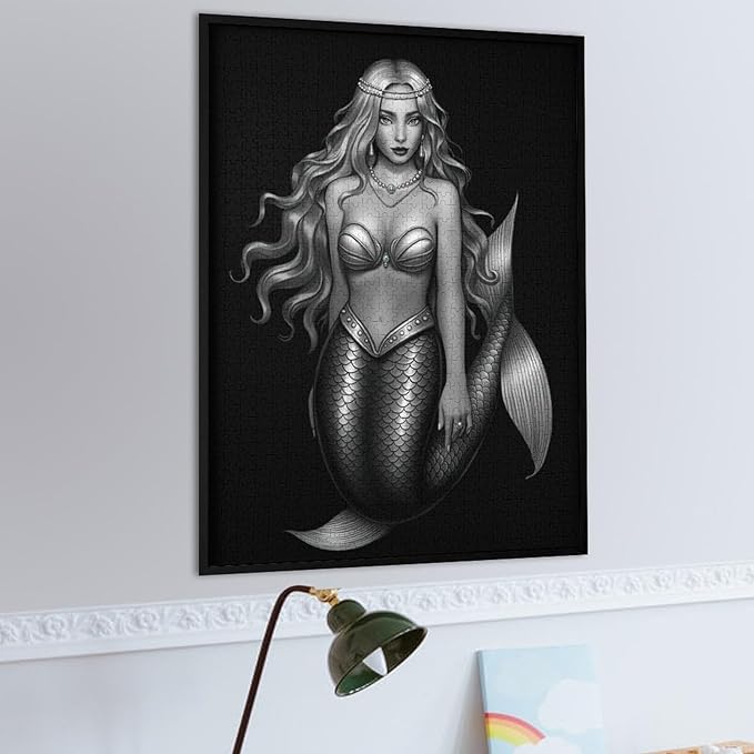 Wooden Jigsaw Puzzles - Pearl Mermaid - 1000 Piece Jigsaw Puzzle for Adults Teenagers and Kids Educational Family Game，Home Decor，Suitable for Puzzle Enthusiasts and Collectors