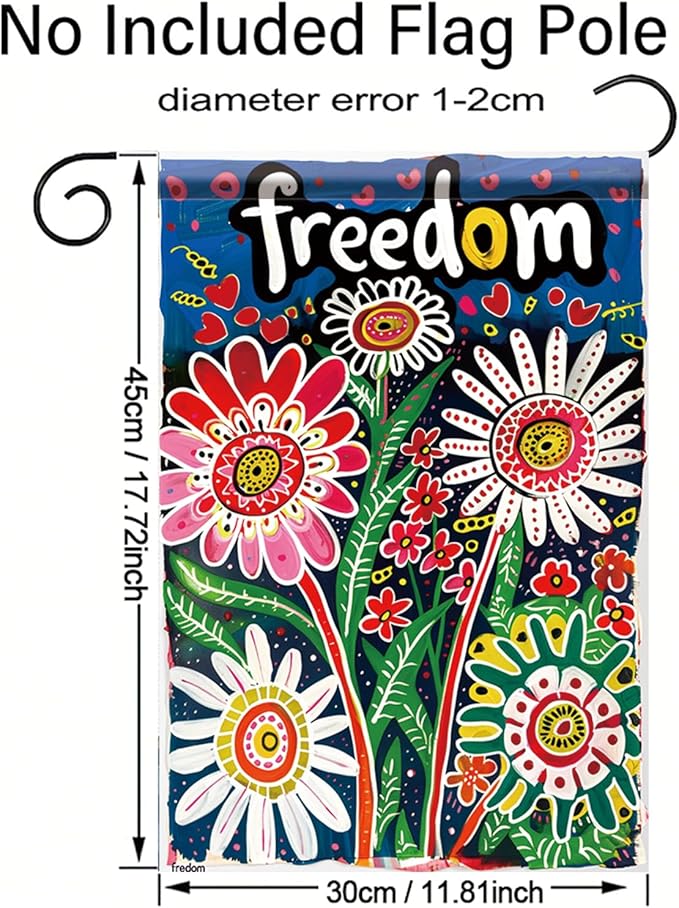 Startlit Patio Summer Spring Garden Flag 12x18 Inch Double Sided Floral Freedom Colorful Flowers Garden Flag House Holiday Outside Decoration Seasonal Rustic Yard Lawn Outdoor Flag