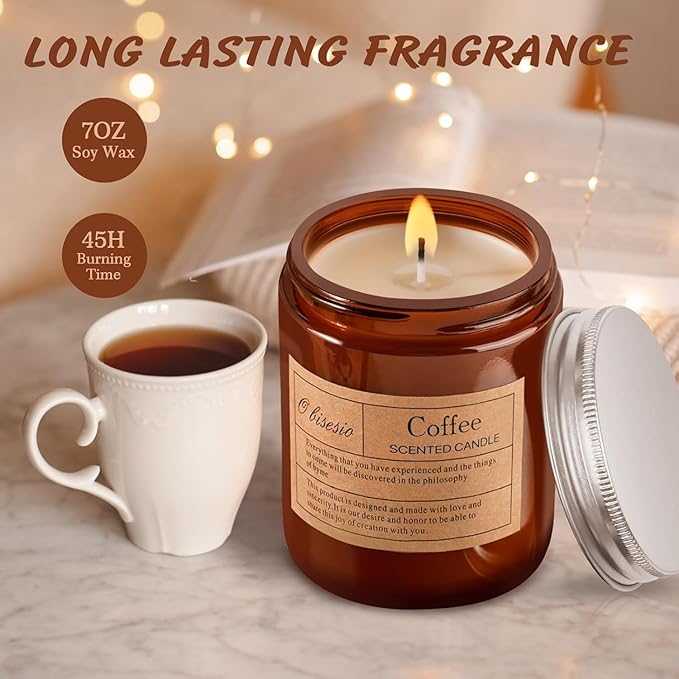 Coffee-Scented Candles,Aromatherapy Candels,Home Fragrance Candes,Soy Wax Candle Gifts-Perfect For Living Room And Bedroom.They Soothe The Mind And Freshen The Air—Making Them An Excellent Gift Choice