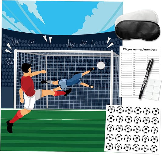 Soccer Party Games, Pin the Soccer Ball on the Goal, Soccer Football Birthday Party Games Activities Supplies Favors for Classroom Activities Adults Boy Girls 30 Guests