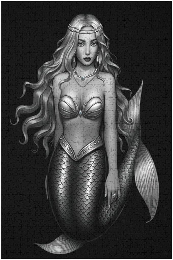 Wooden Jigsaw Puzzles - Pearl Mermaid - 1000 Piece Jigsaw Puzzle for Adults Teenagers and Kids Educational Family Game，Home Decor，Suitable for Puzzle Enthusiasts and Collectors