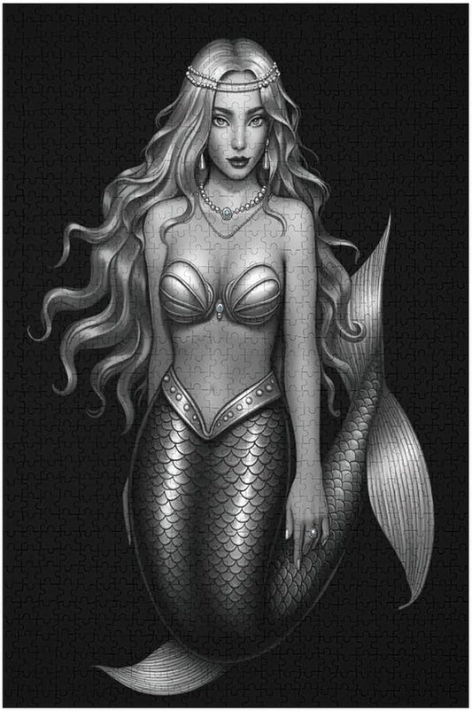 Wooden Jigsaw Puzzles - Pearl Mermaid - 1000 Piece Jigsaw Puzzle for Adults Teenagers and Kids Educational Family Game，Home Decor，Suitable for Puzzle Enthusiasts and Collectors