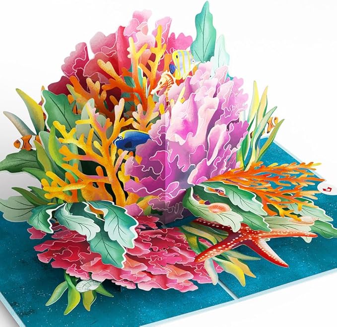 Lovepop Everyday Pop-Up Card for Her and Him - 3D Greeting Cards for Boys, Girls, Men, Women - Coral Reef Wonders - 5" x 7" Card - Blank Notecard & Envelope Included