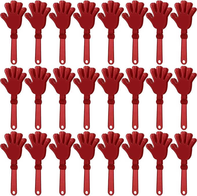 24 Pcs Maroon Hand Clappers 7.5 Inch Clappers Noisemakers Noise Makers Party Favors Plastic Clapper Sporting Events Cheers Ball Dance Basketball Football Noisemakers （Maroon）
