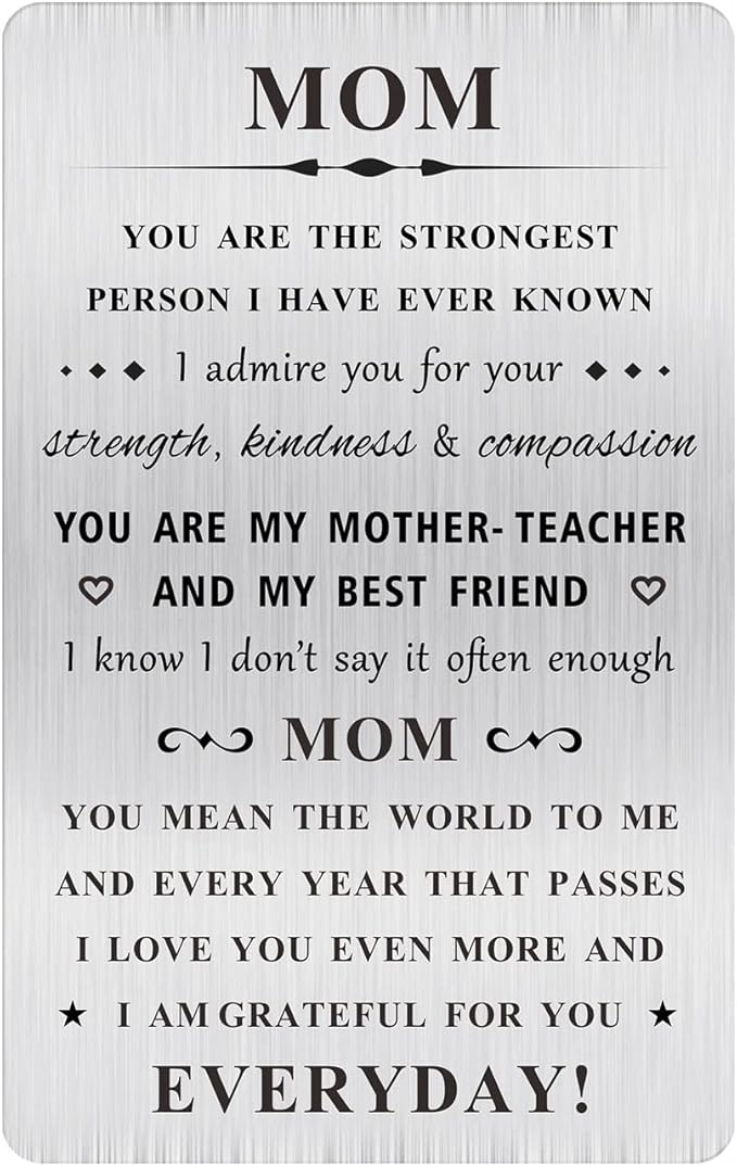 MOQIYXL Mom Christmas Card Gifts - You Mean the World to Me - Sentimental Gifts for Mom, Birthday,Christmas,Mother's Day