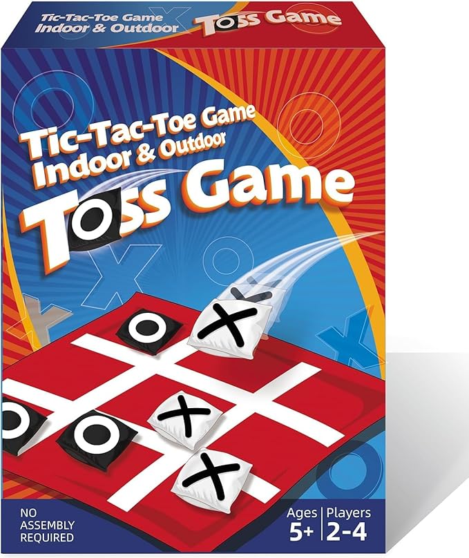 Giant Tic Tac Toe Bean Bag Toss - Outdoor Camping Backyard Lawn Games for Kids Adults - Large Indoor Family Games for Christmas Party